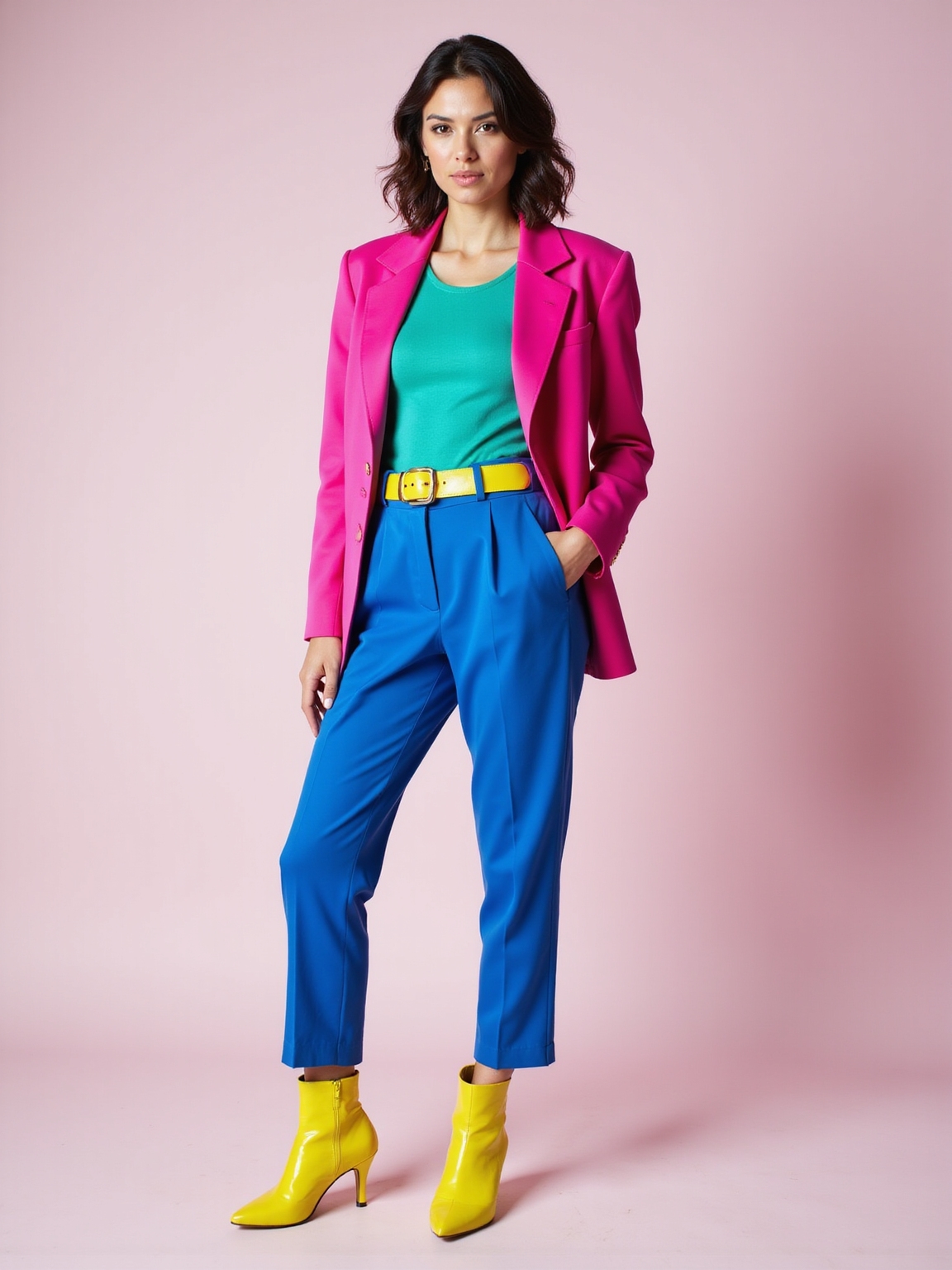 neon accents balanced with neutrals