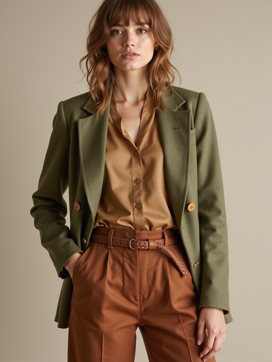 neutral base layered earthy accents