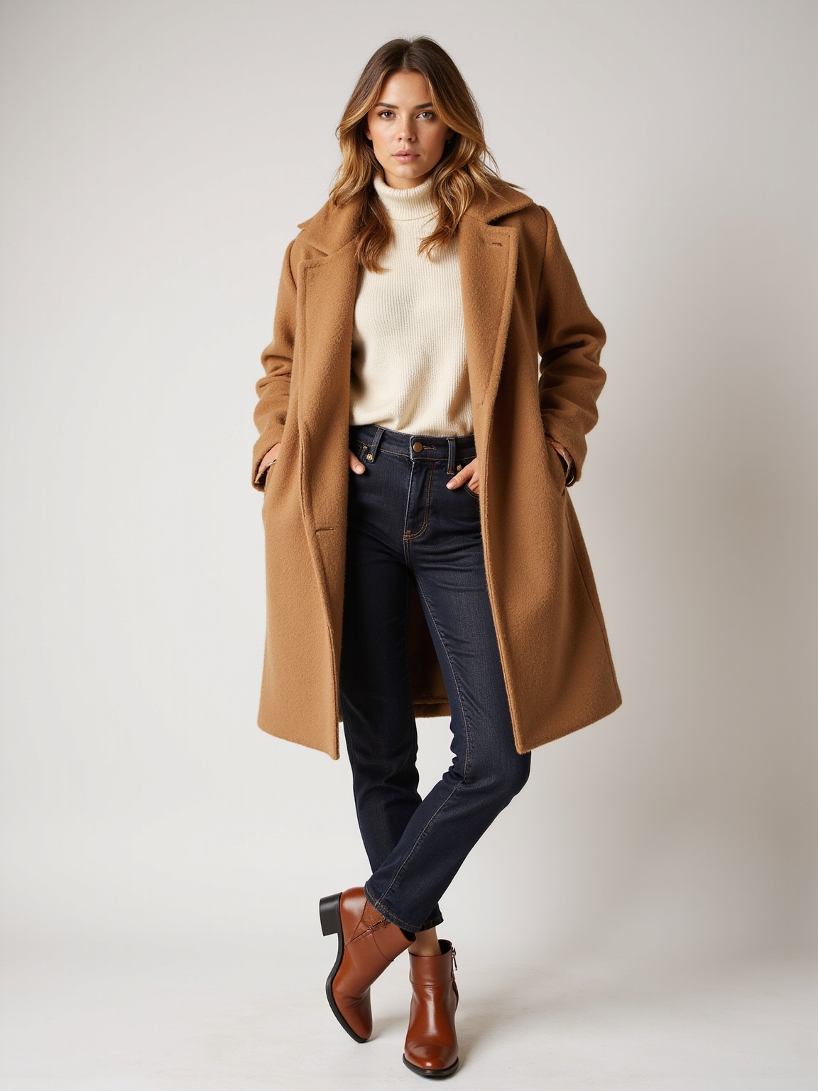 neutral knit sweater ensemble