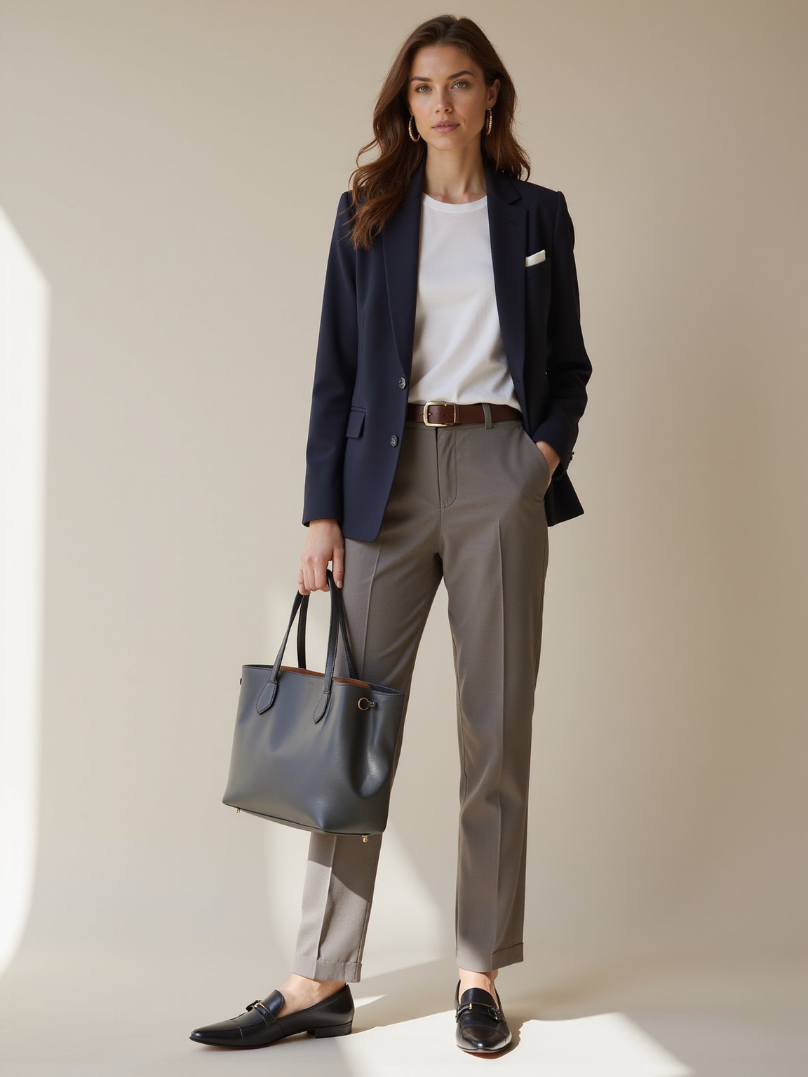 neutral textured blazer trio