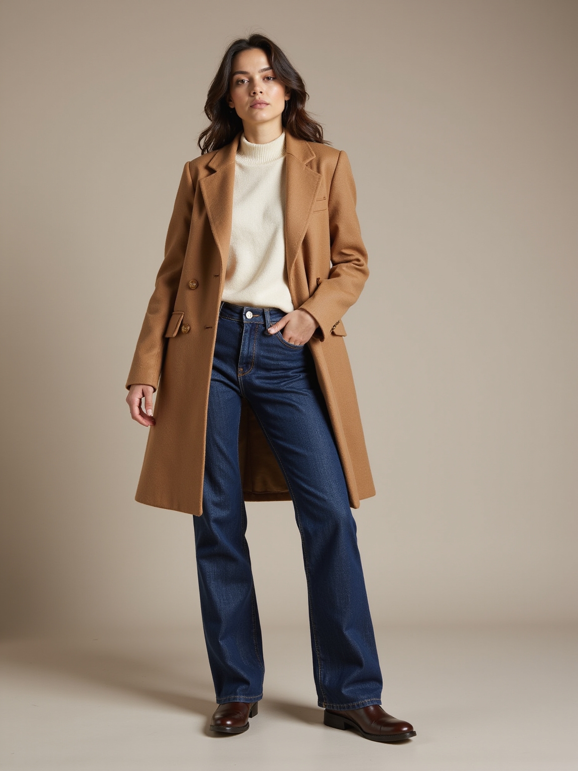 neutral top blazer jeans