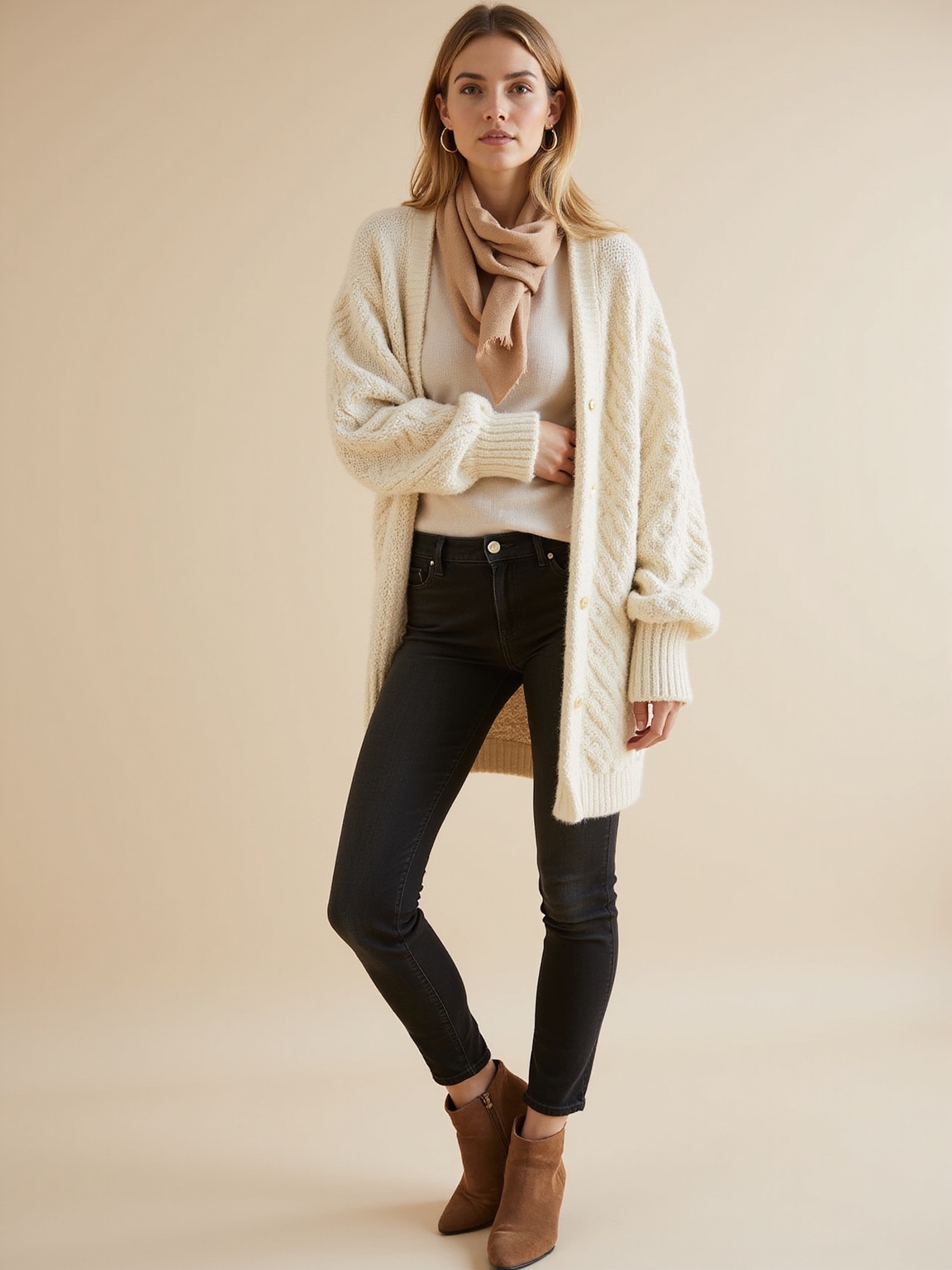 oversized cardigan with skinny jeans
