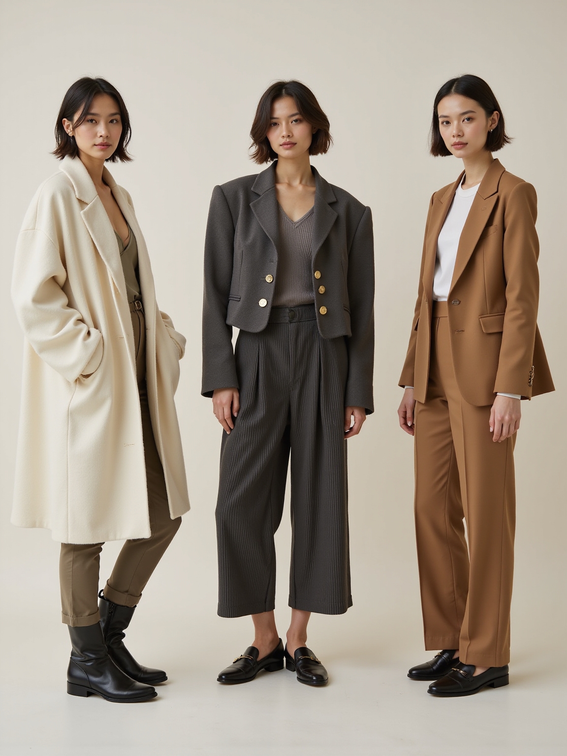 oversized cropped tailored layering