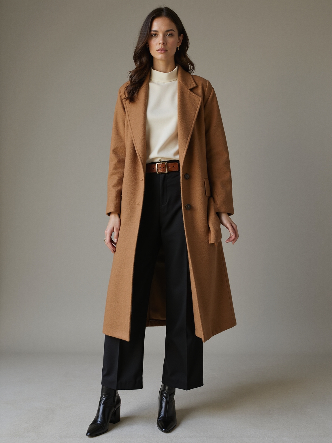 oversized leather structured wool statement puffer