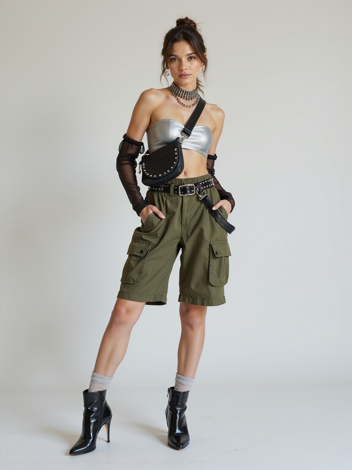 oversized tee over cargo