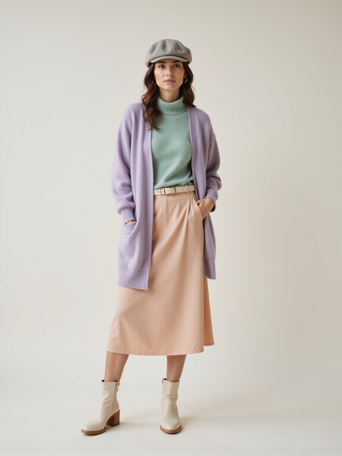 pastel layered lightweight knitwear