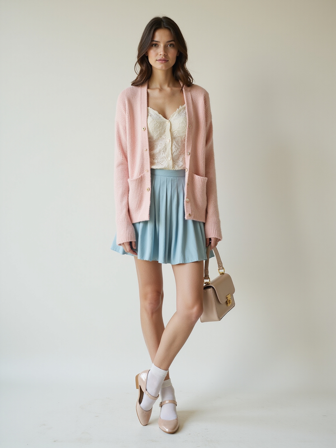 pastel soft girl chiffon layers