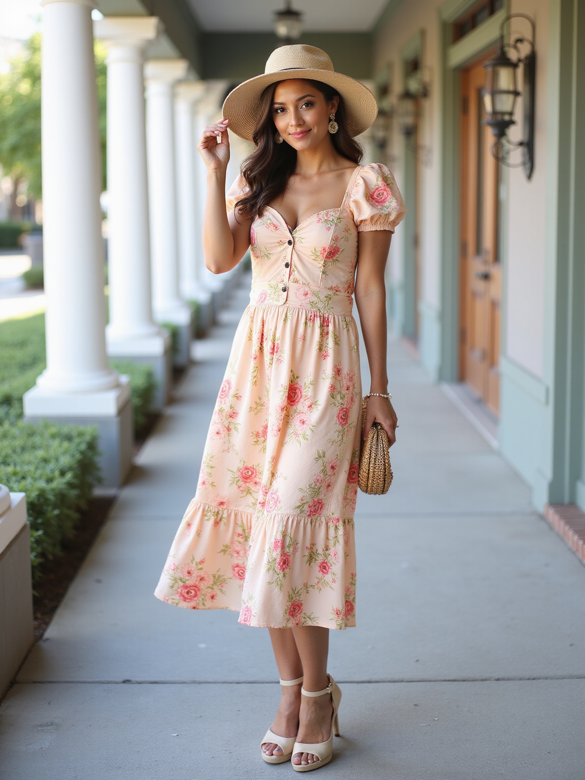 playful floral brunch date outfits