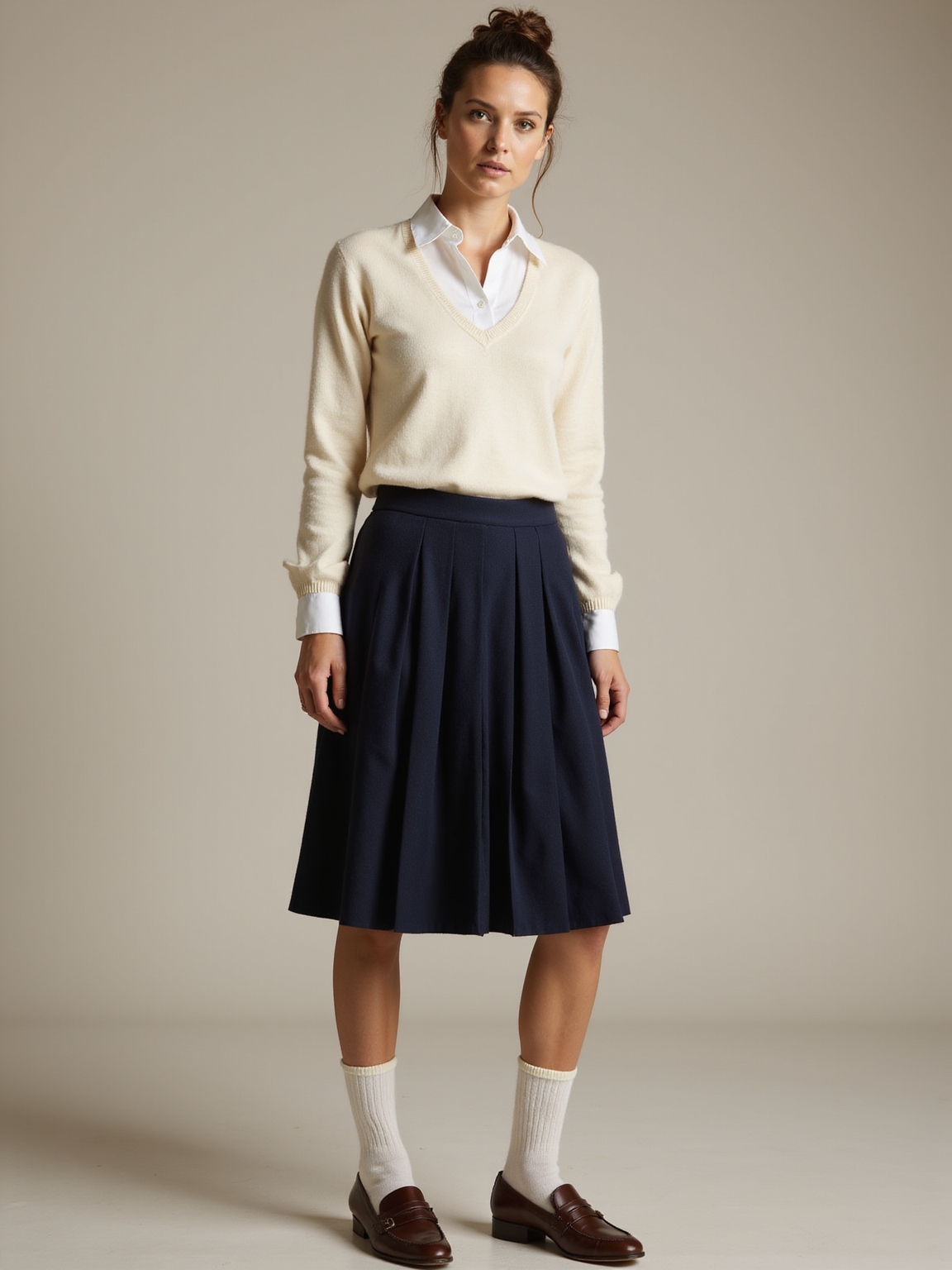 pleated skirts with sweaters