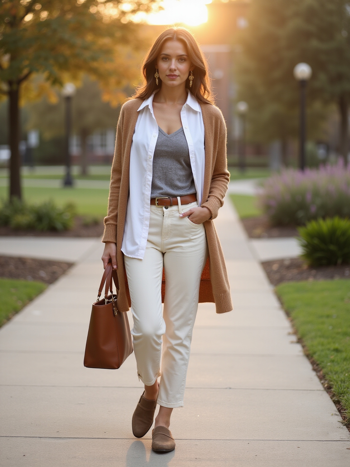 polished layered campus wardrobe