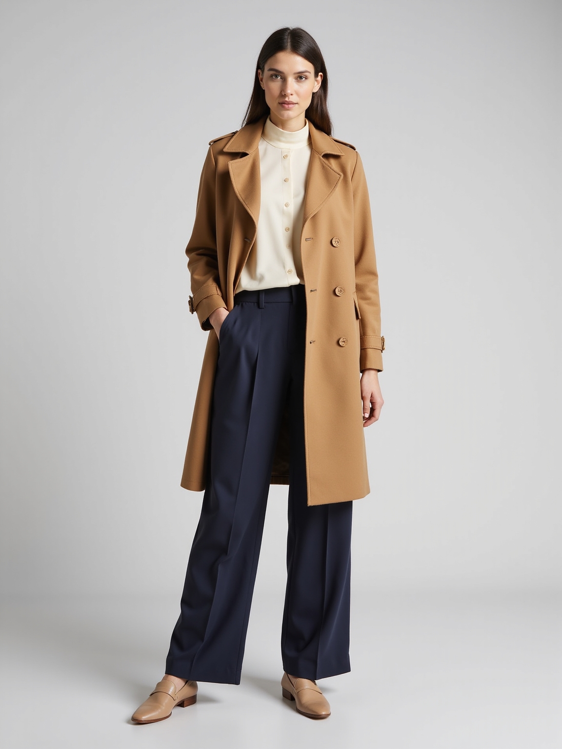 polished layered modest officewear