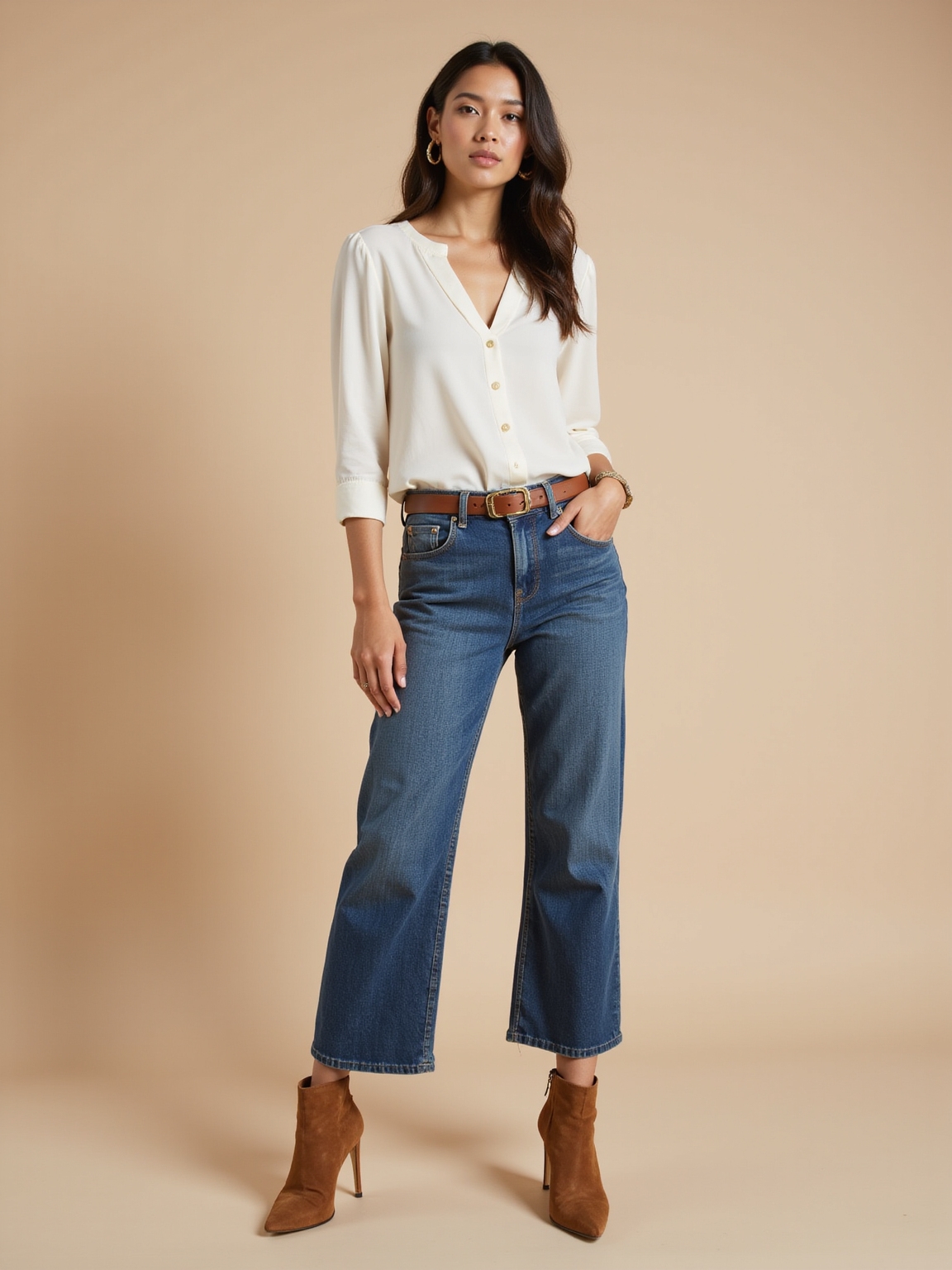 polished straight leg jeans styling