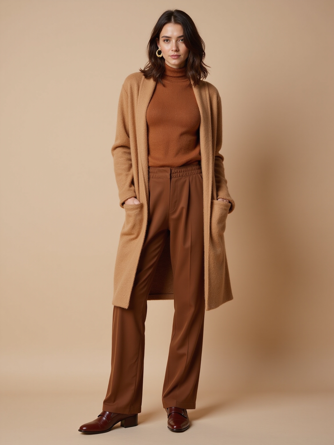 polished stretch waistband layered elegance