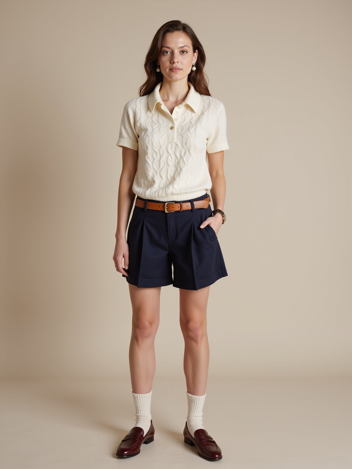 polos knits pleats loafers