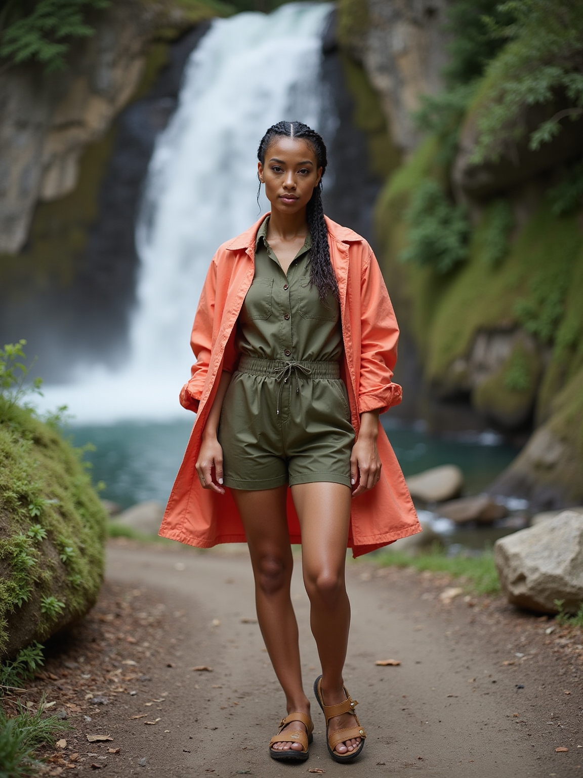 quick dry layered waterfall hiking