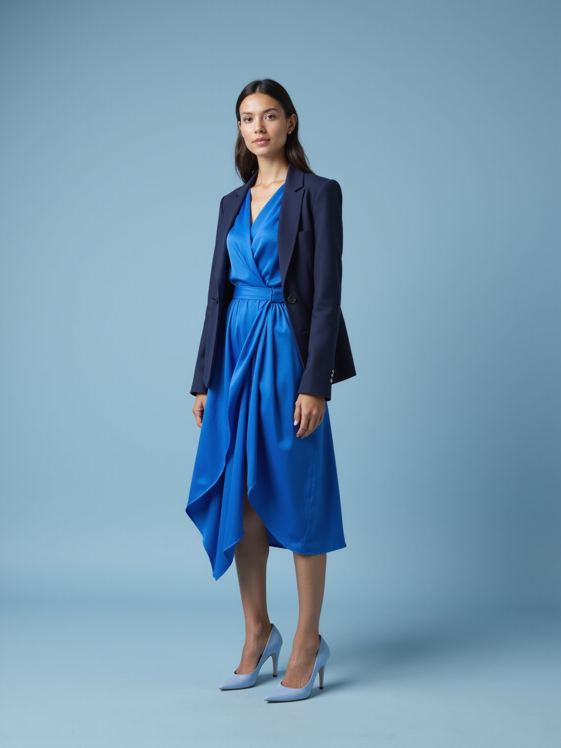 quiet composed blue wardrobe