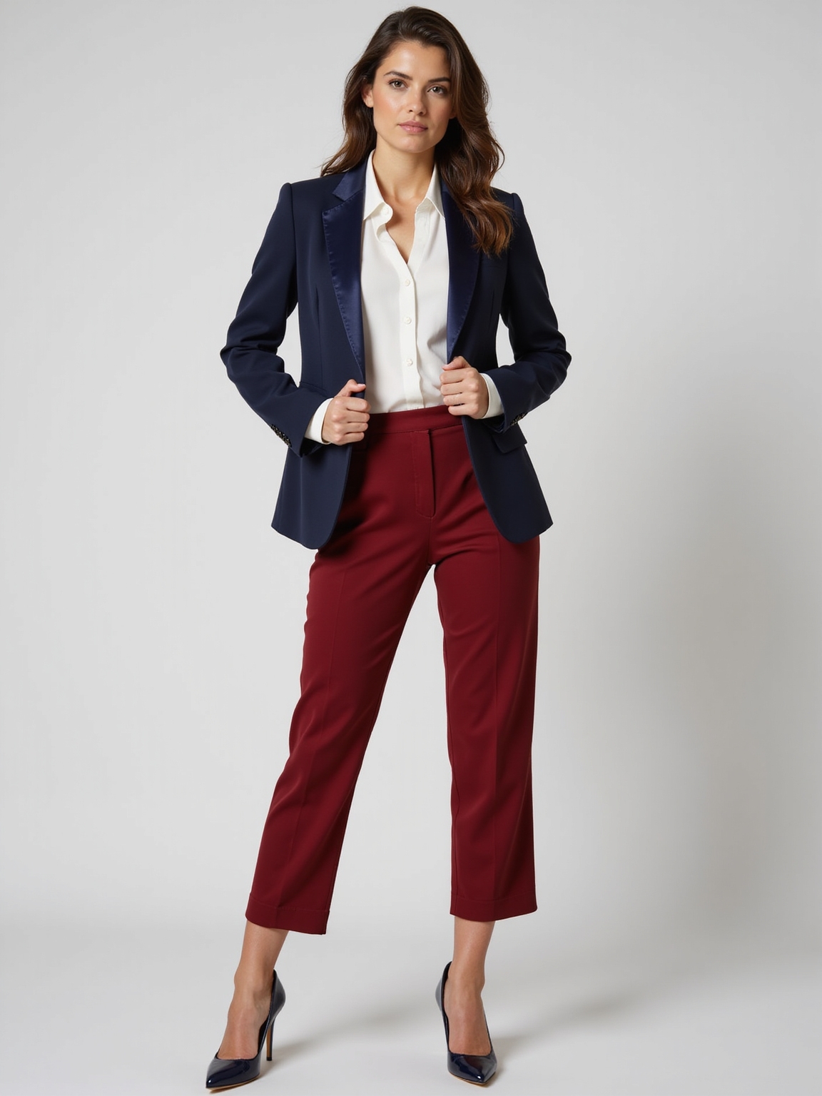 red accents classic blue staples