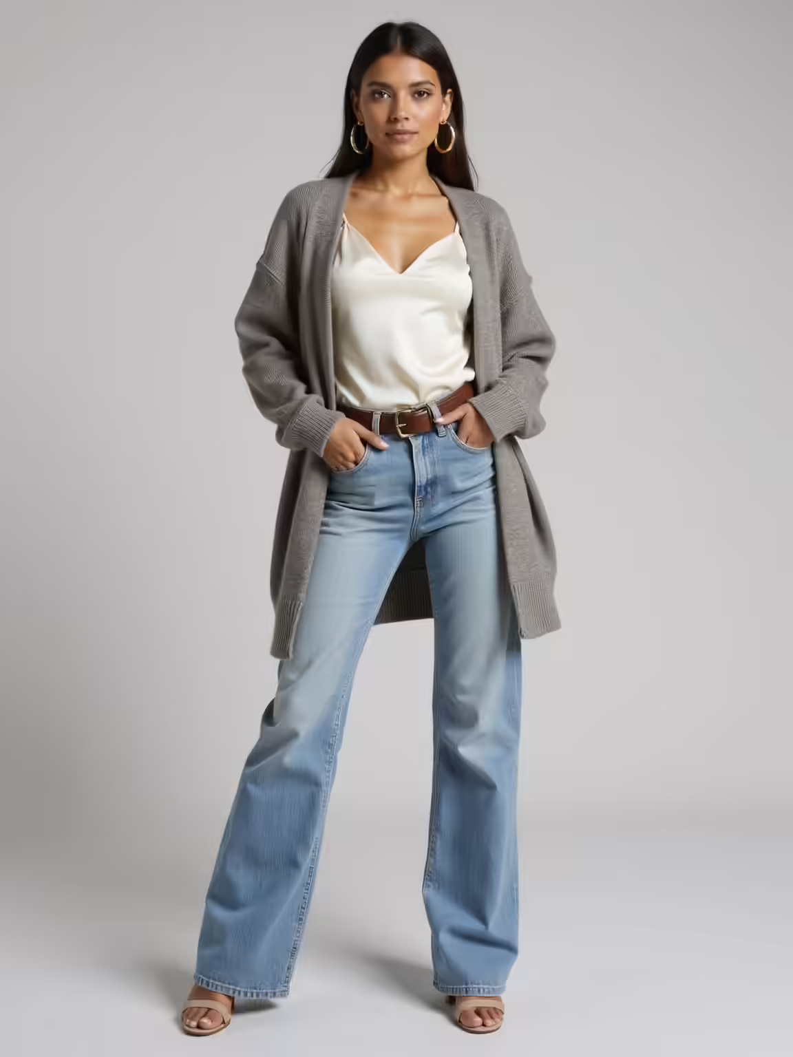 relaxed low rise denim styling