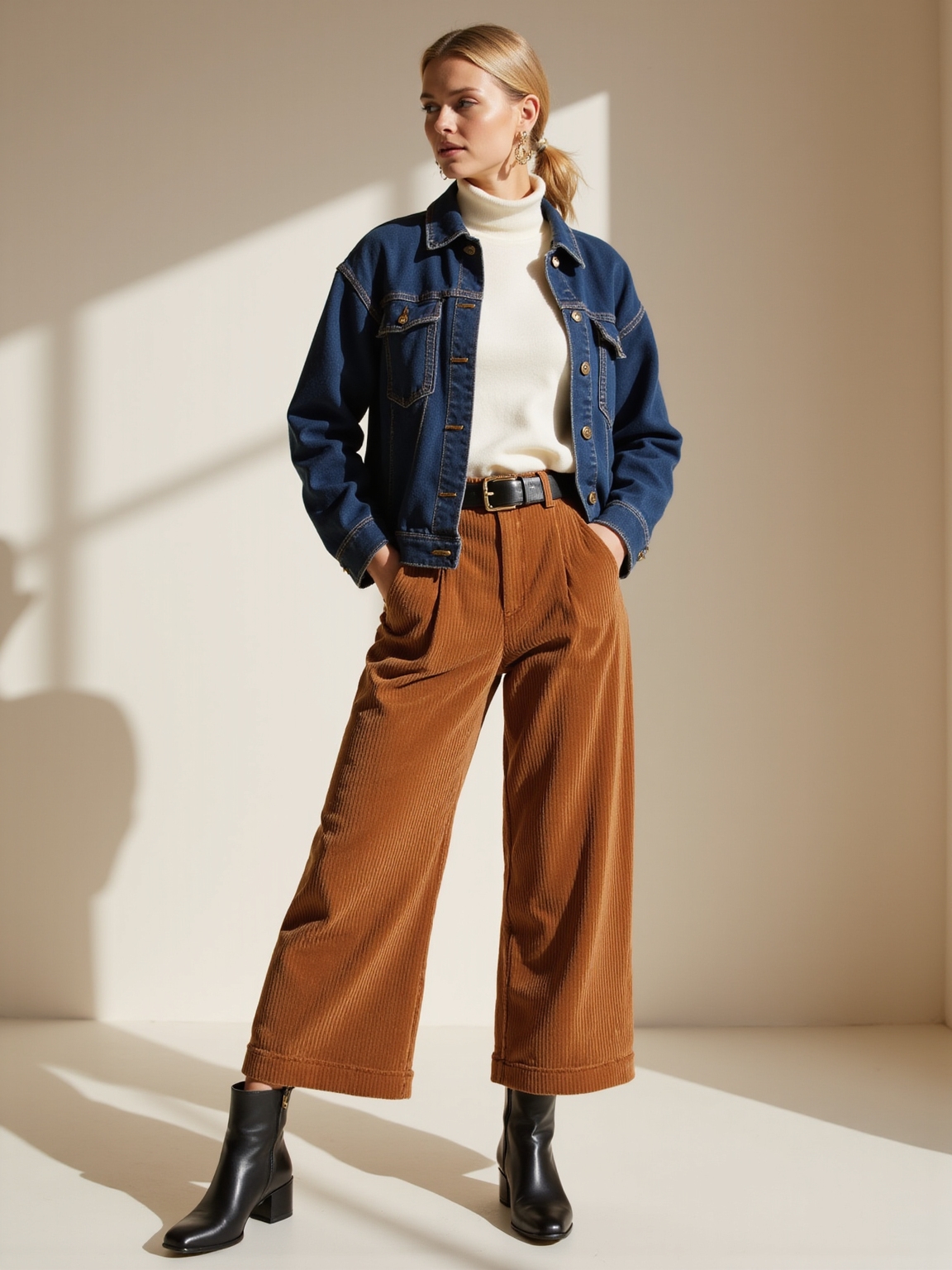 relaxed mid rise tapered denim