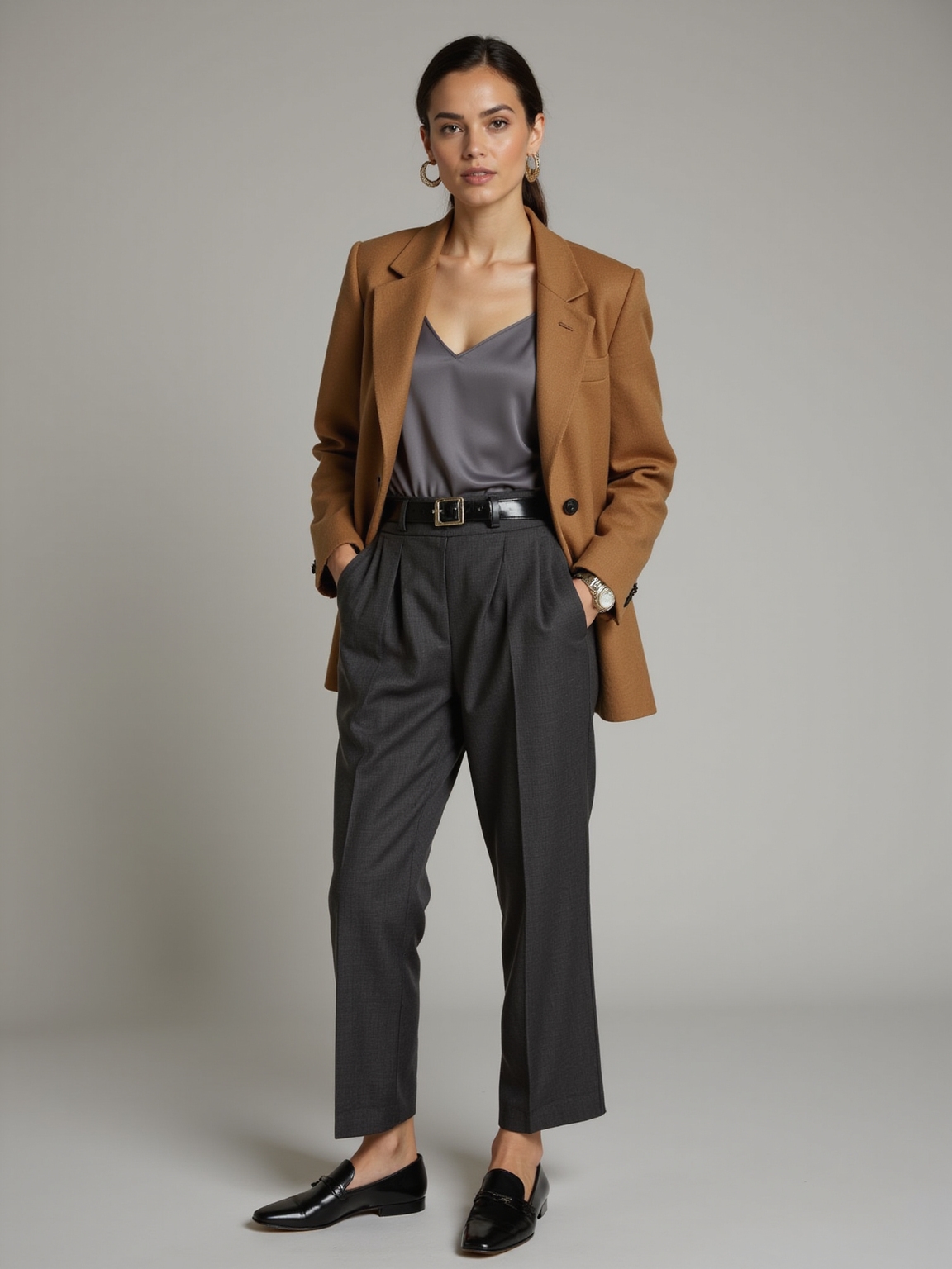 relaxed tailored confidence with texture