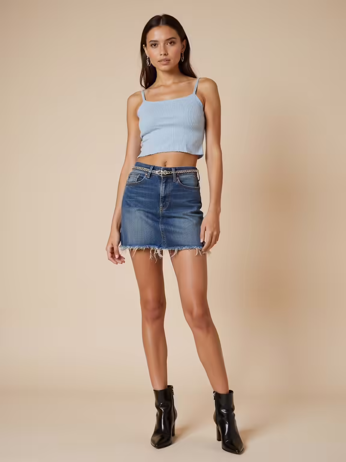 retro y2k denim miniskirt