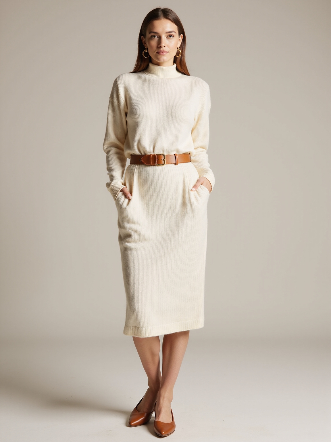 ribbed polo and cardigan