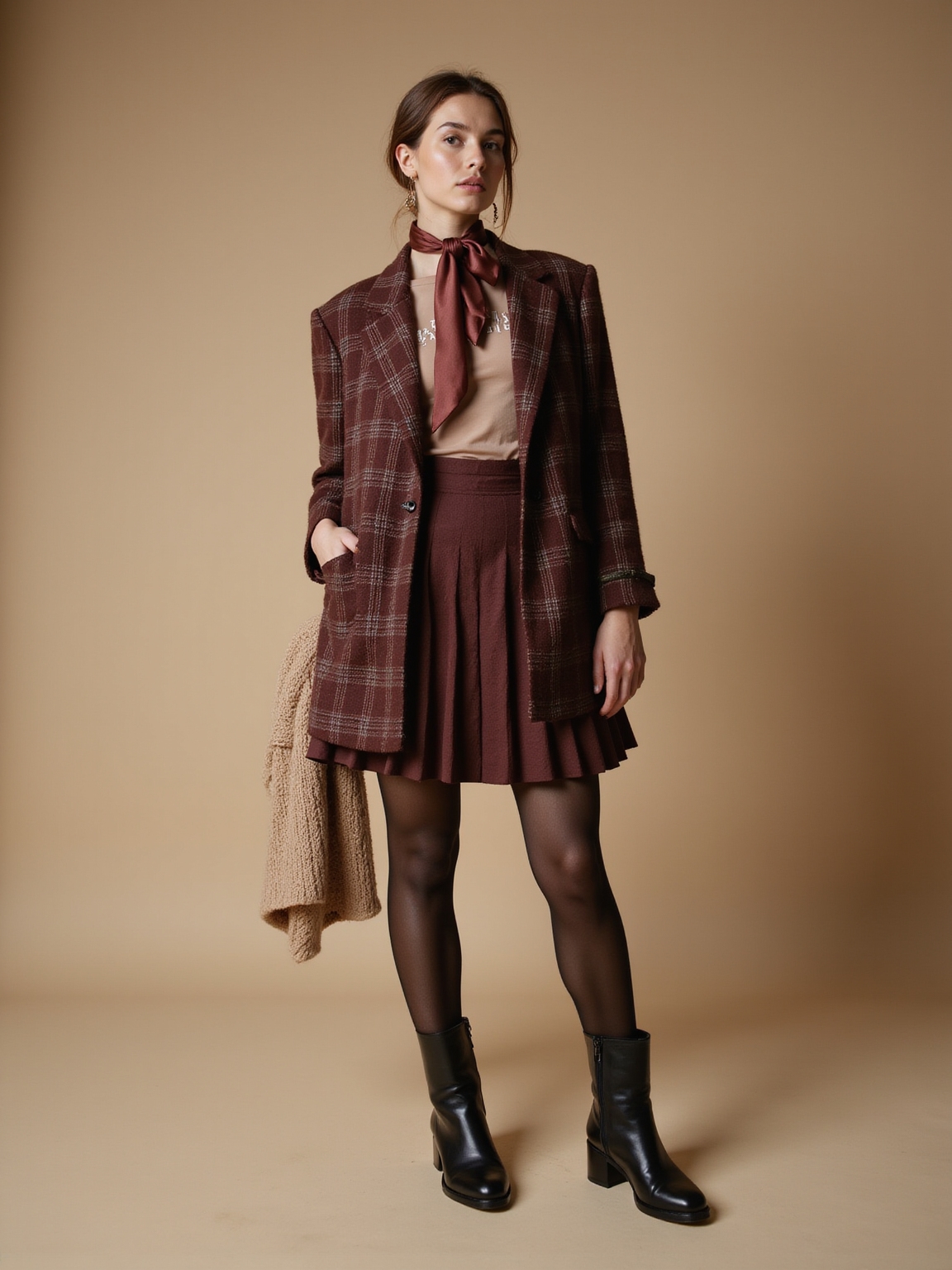 roomy cardigan over slip