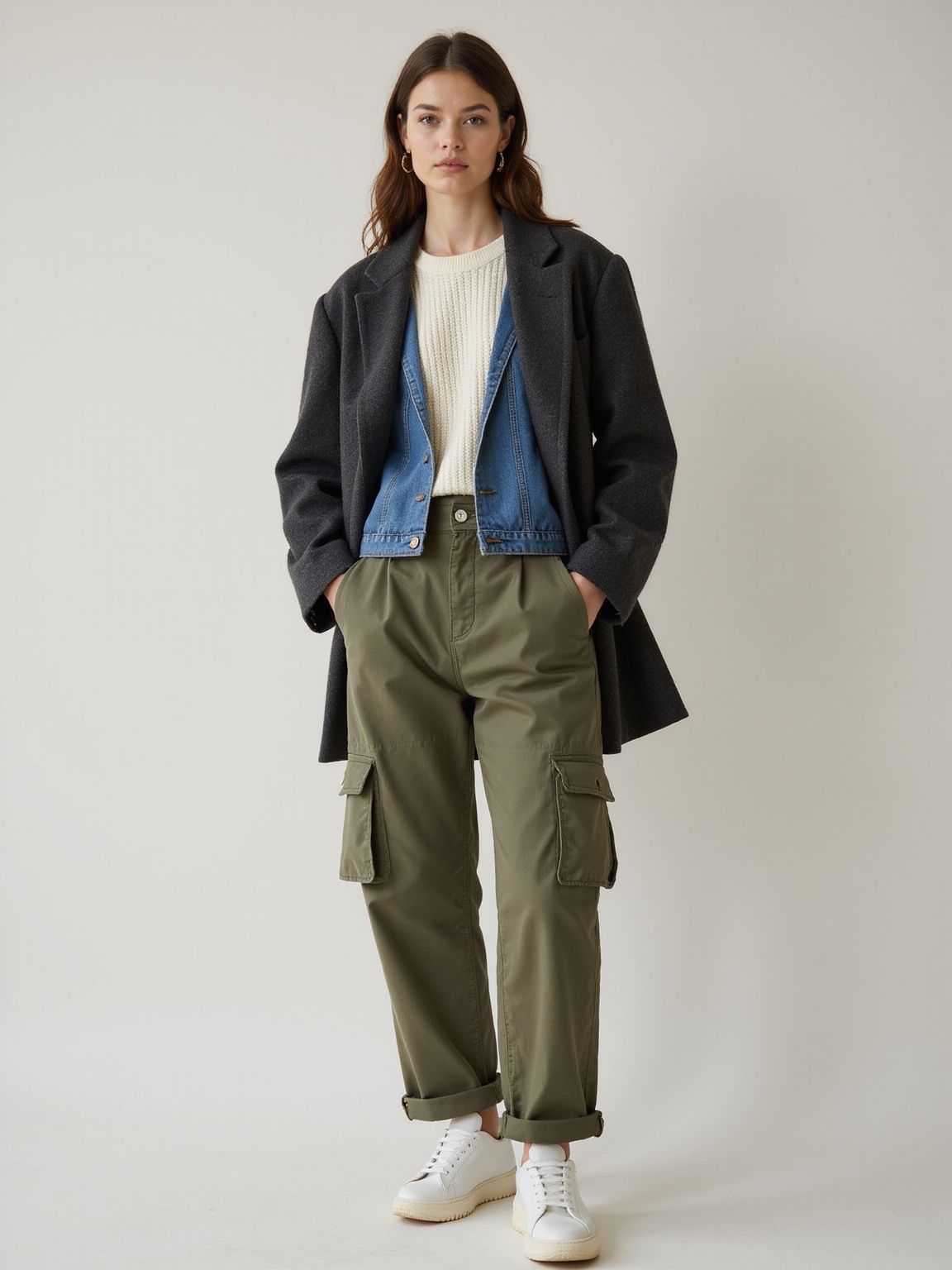 roomy layers with textured contrasts