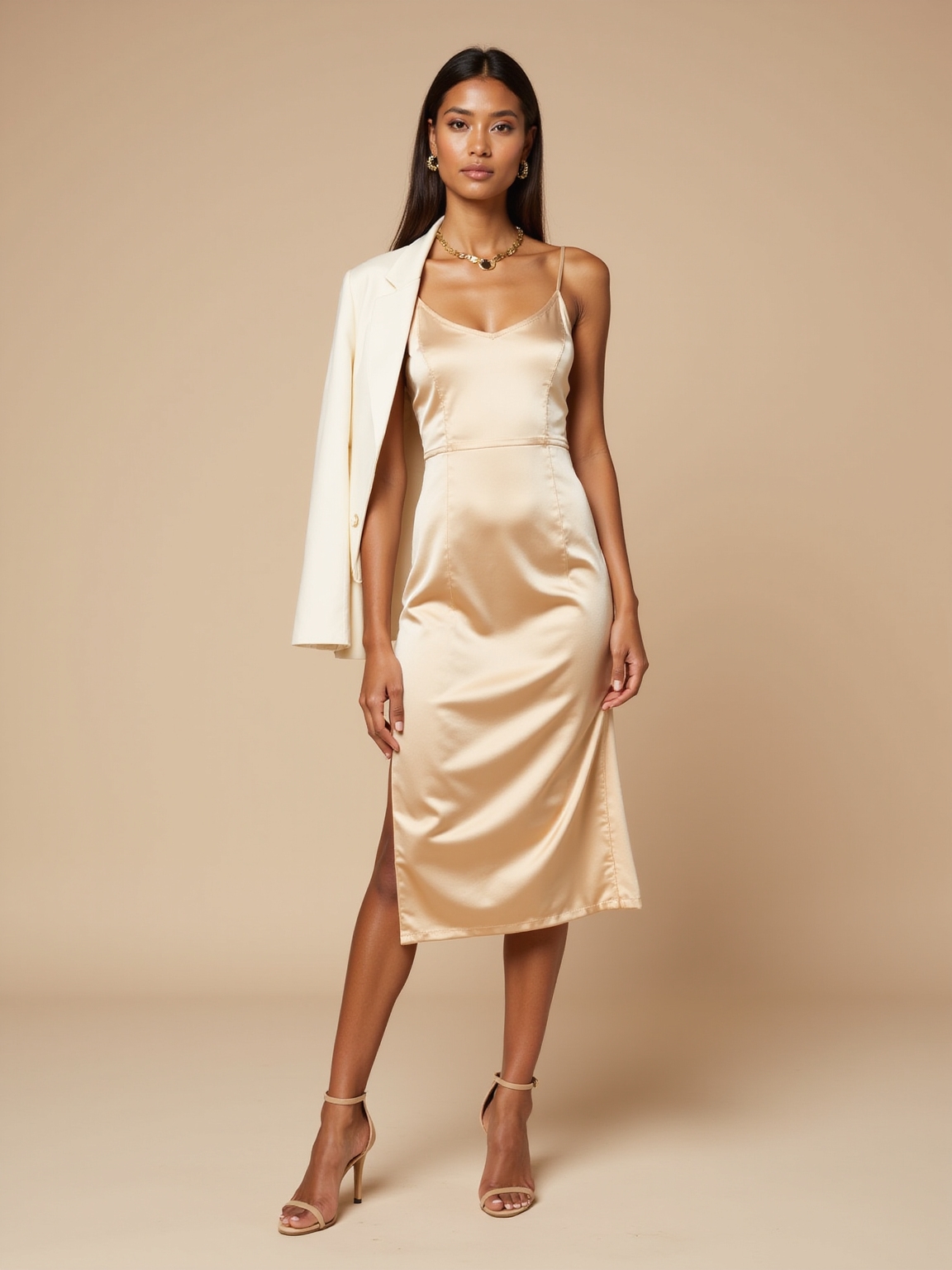 satin styled with minimalism