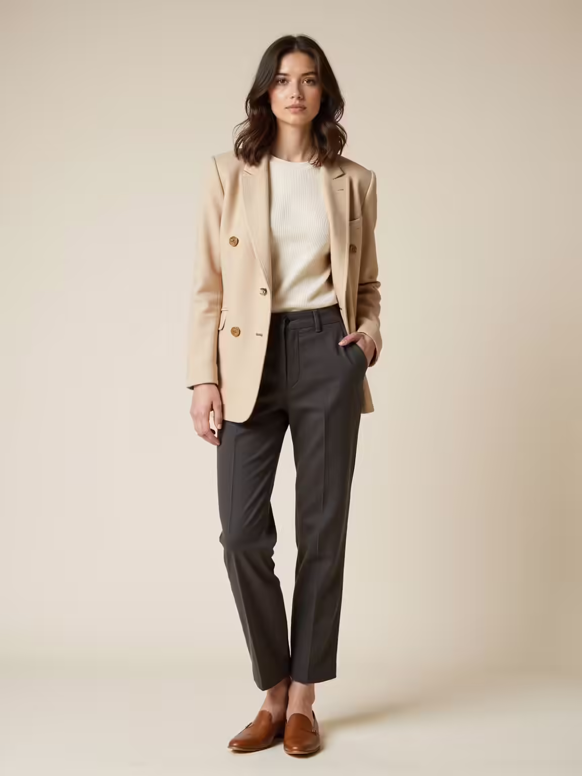 shoulder first balanced tapered silhouette
