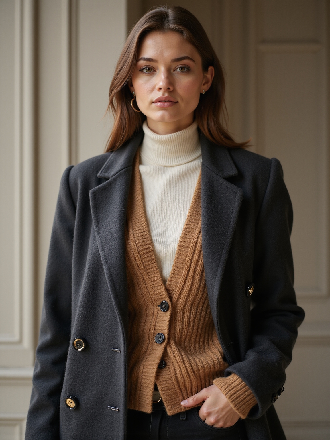 slim warmth sculpted composed coat