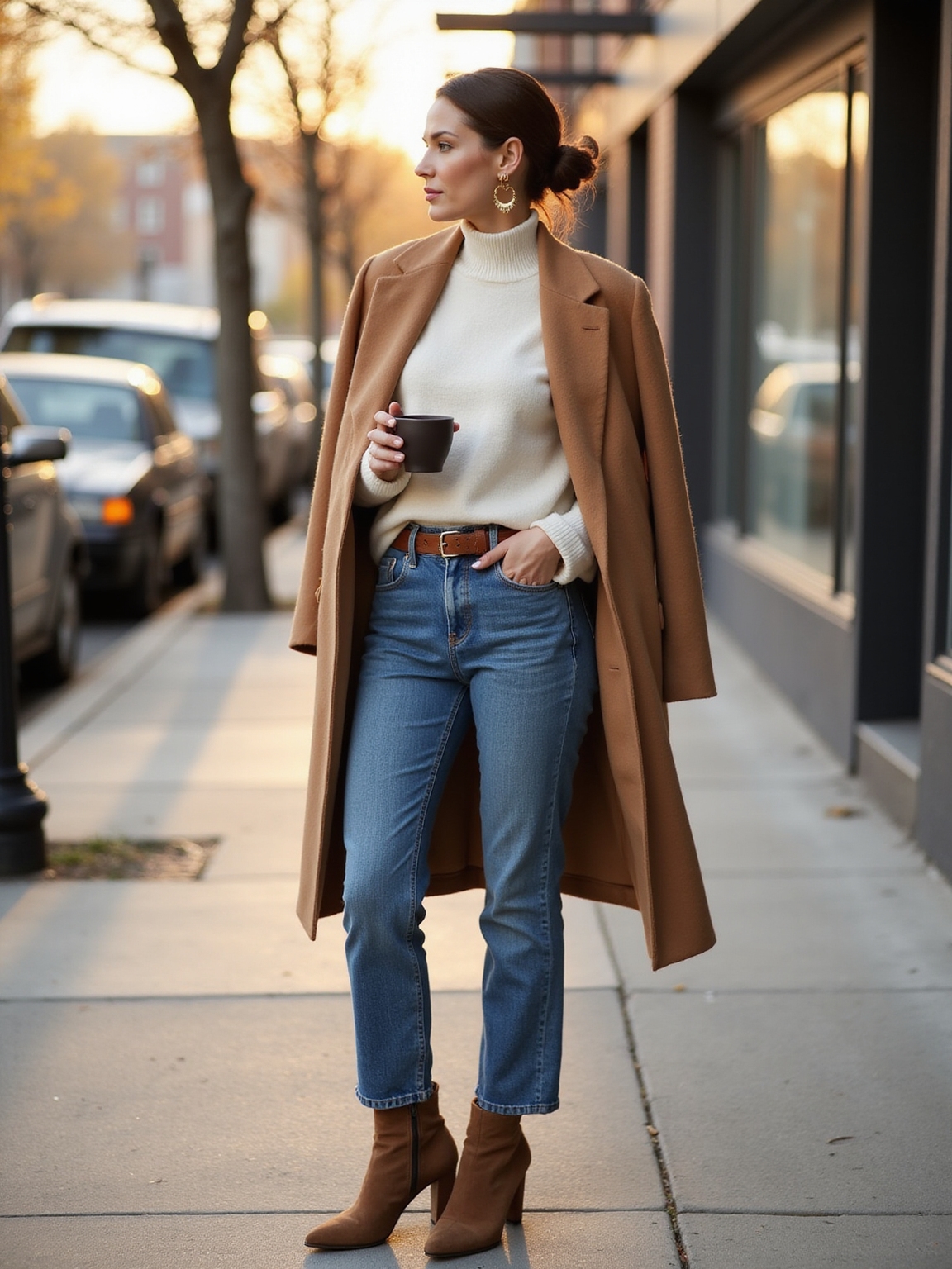 slouchy denim mocha warmth