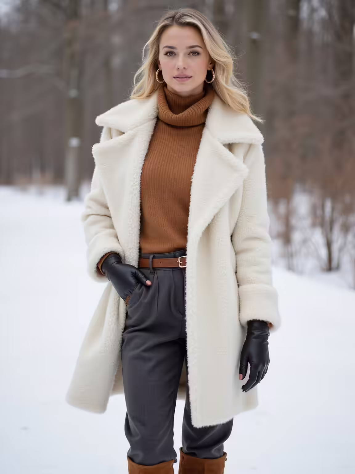 snowy photogenic winter outfit aesthetic