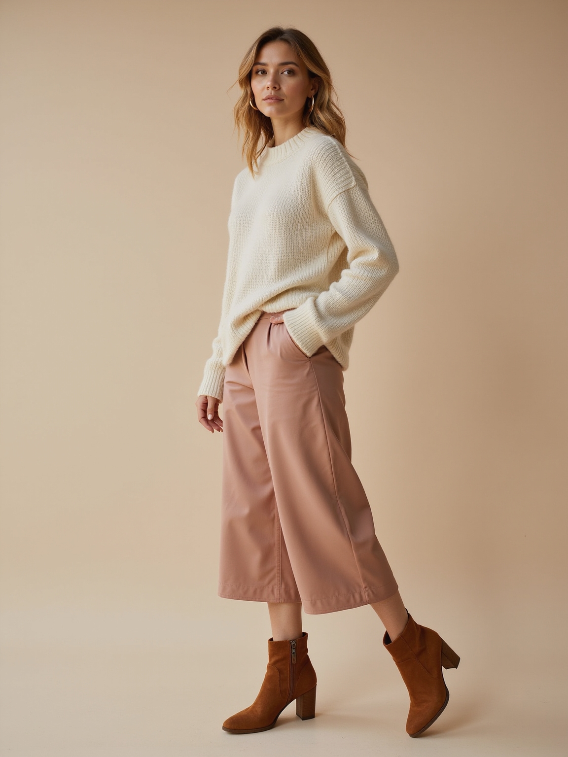 soft layered neutral cozy look