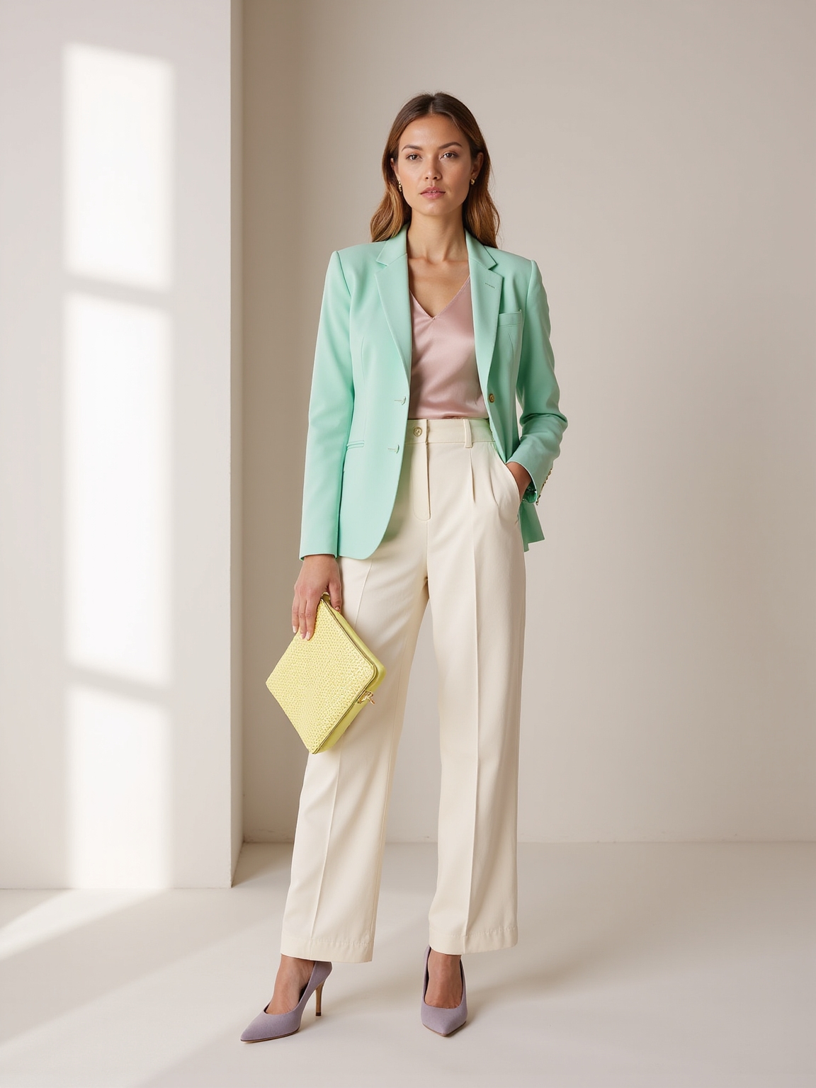 soft pastel anchored trio
