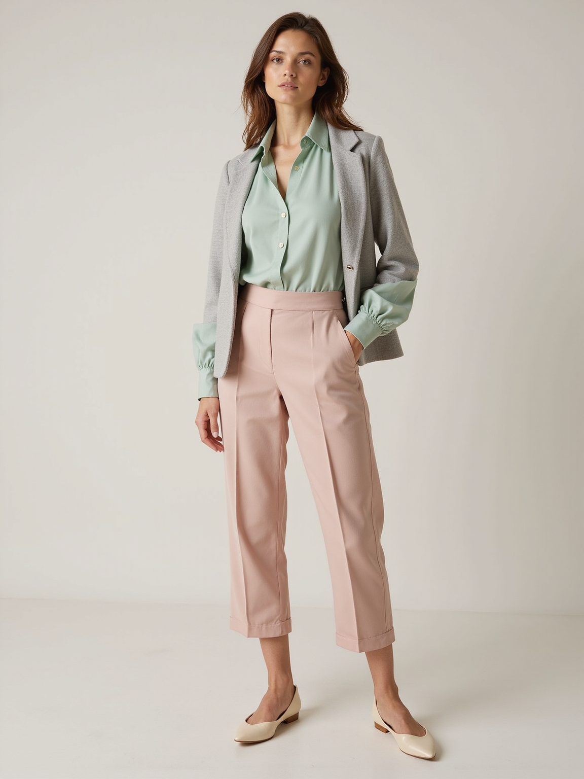 soft pastel layered wardrobe