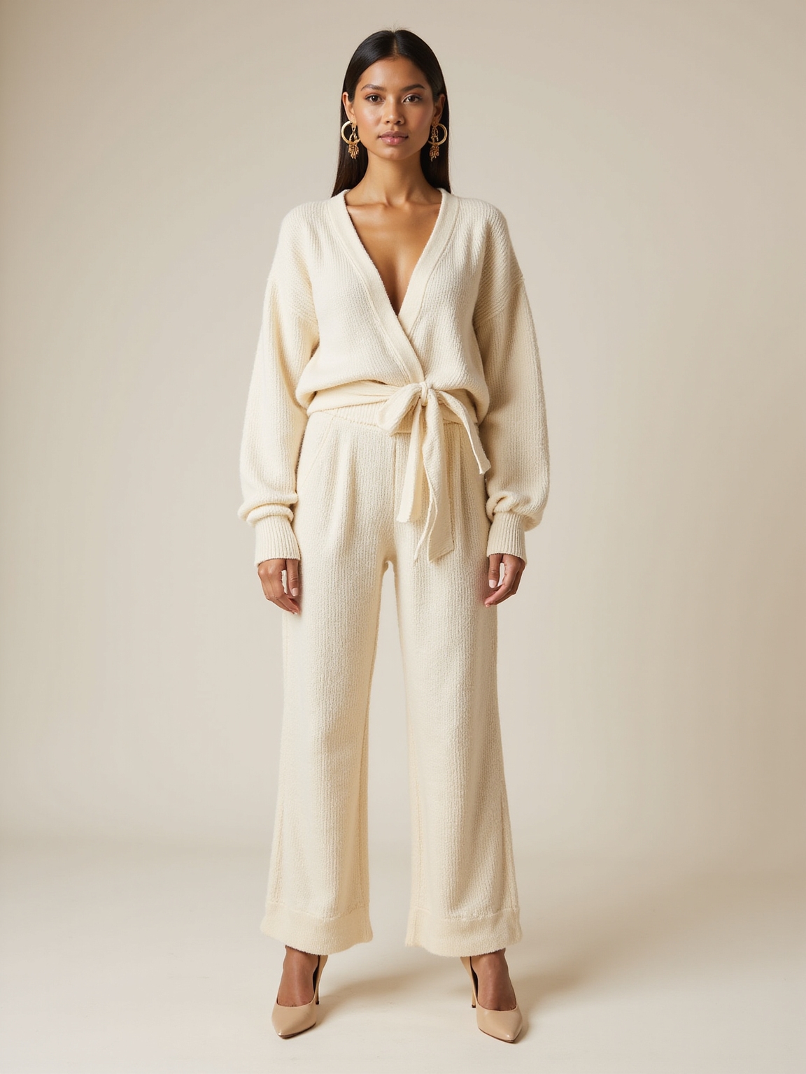 soft ribbed polished knitwear