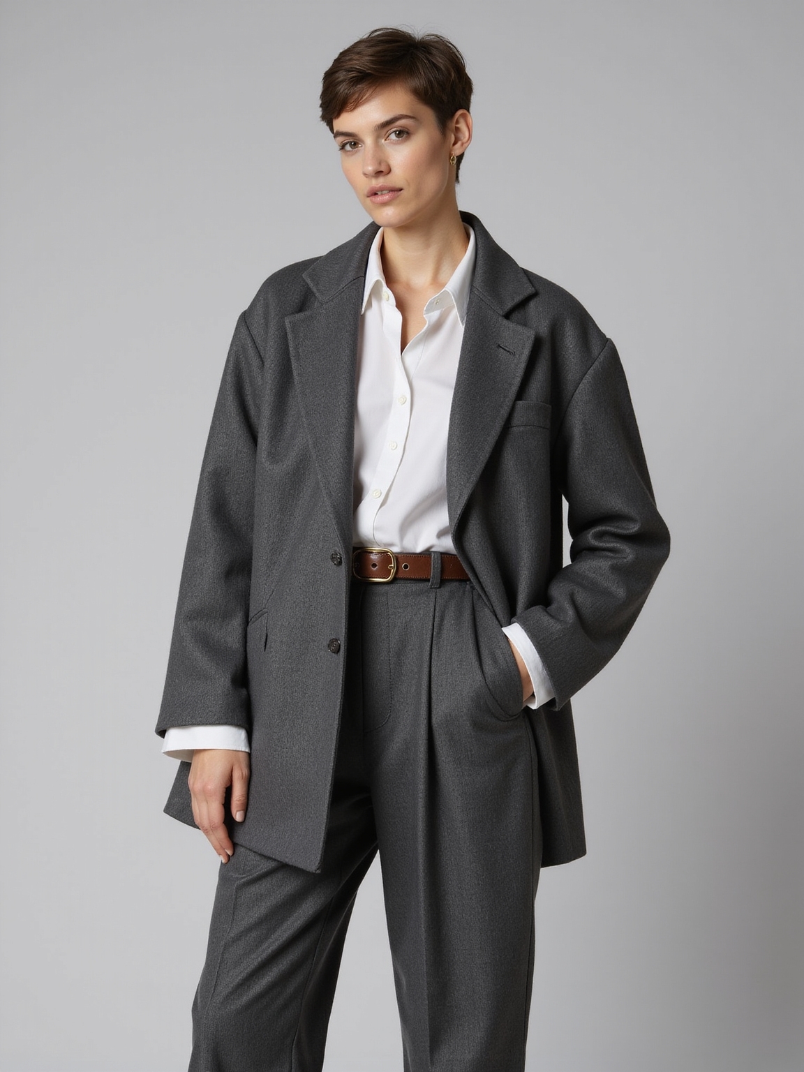 soft yet structured oversized blazer