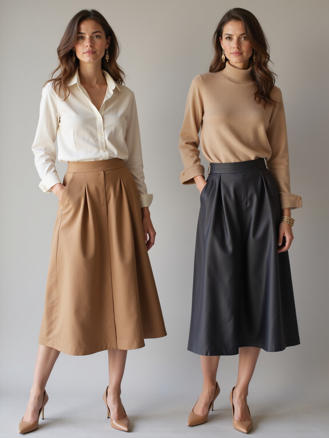 softly structured autumnal skirt silhouettes