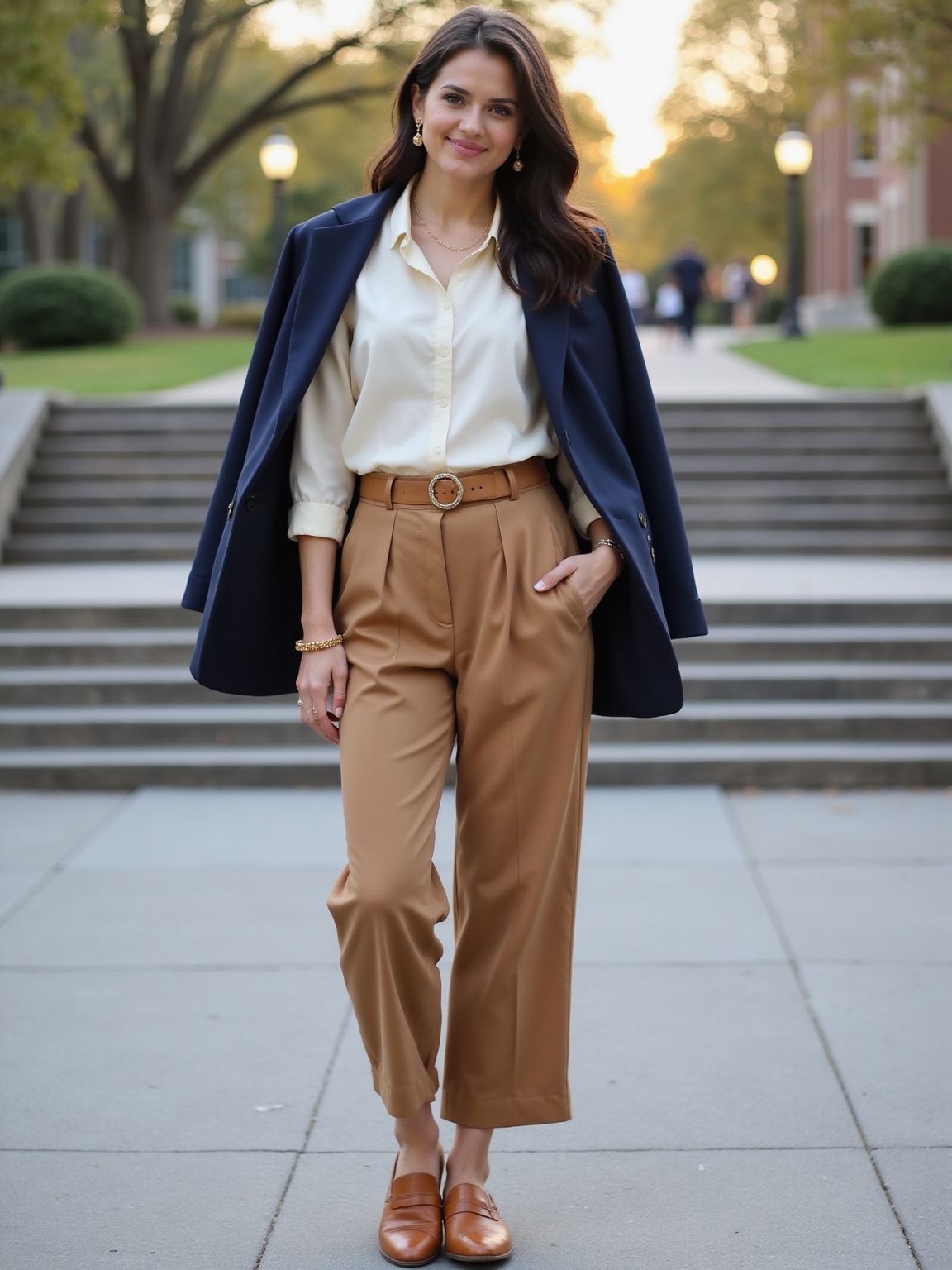 staple tailored luxe accessorized look