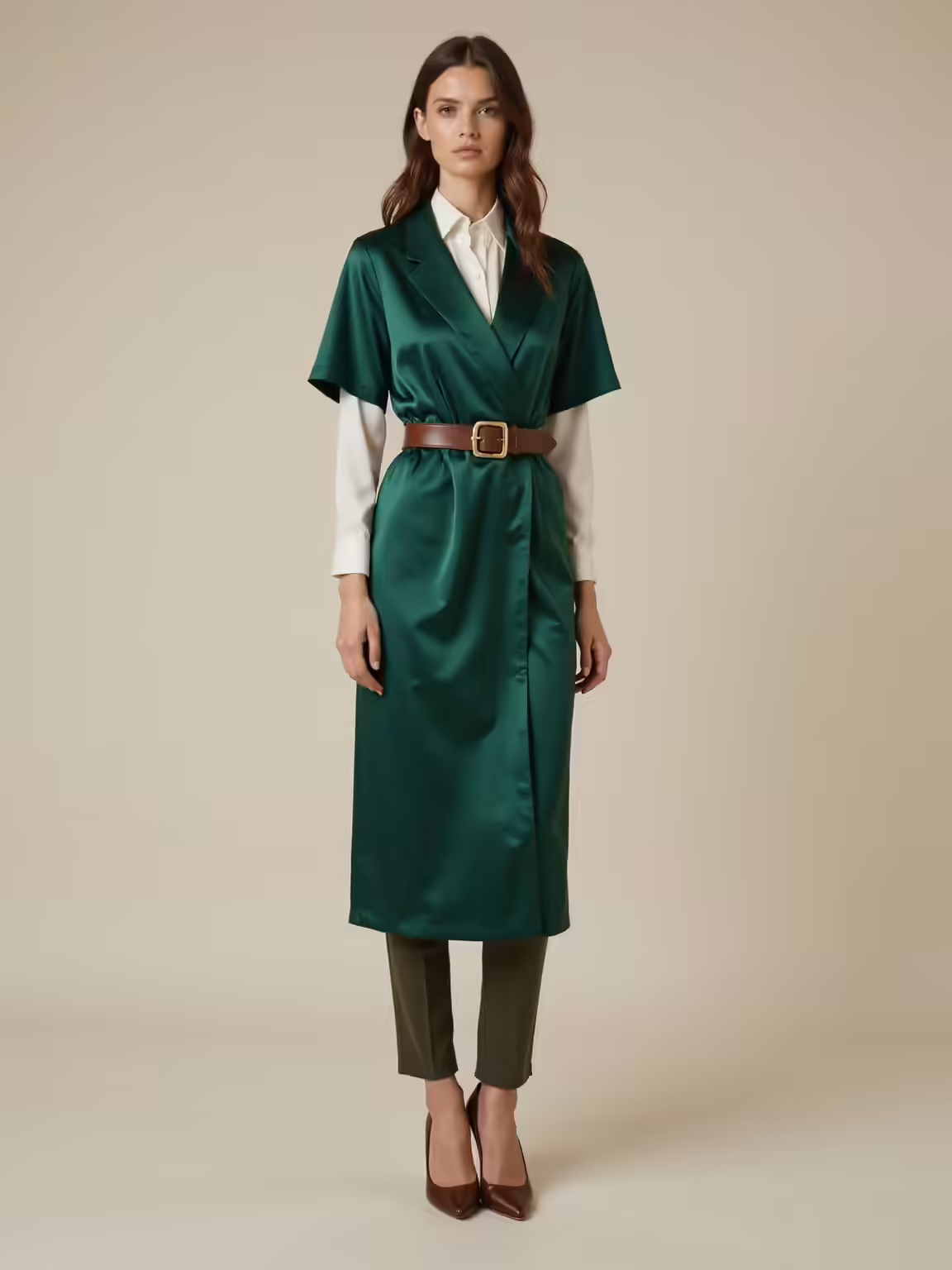 structured belts tucks silhouettes