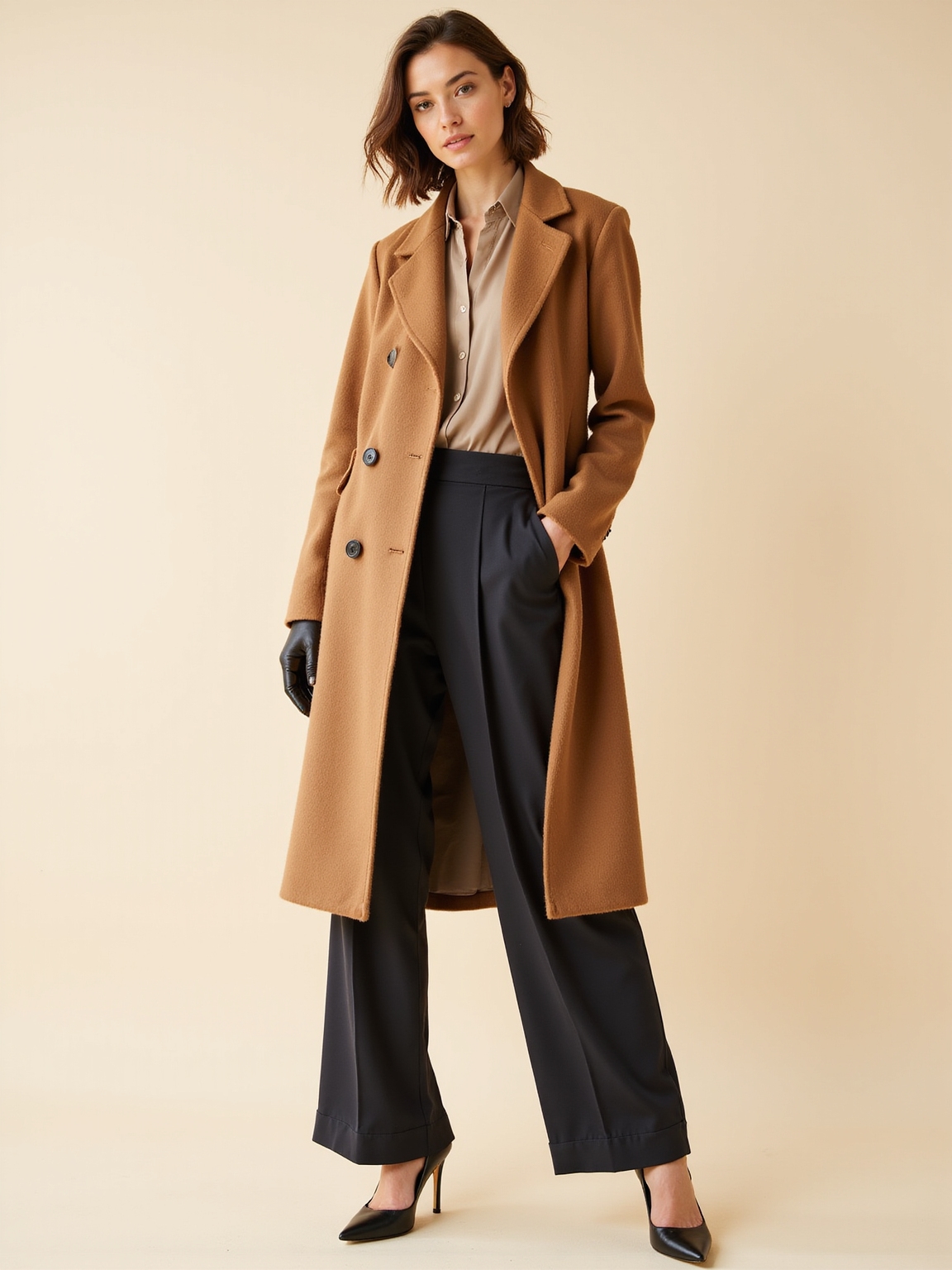 structured midweight wool coat