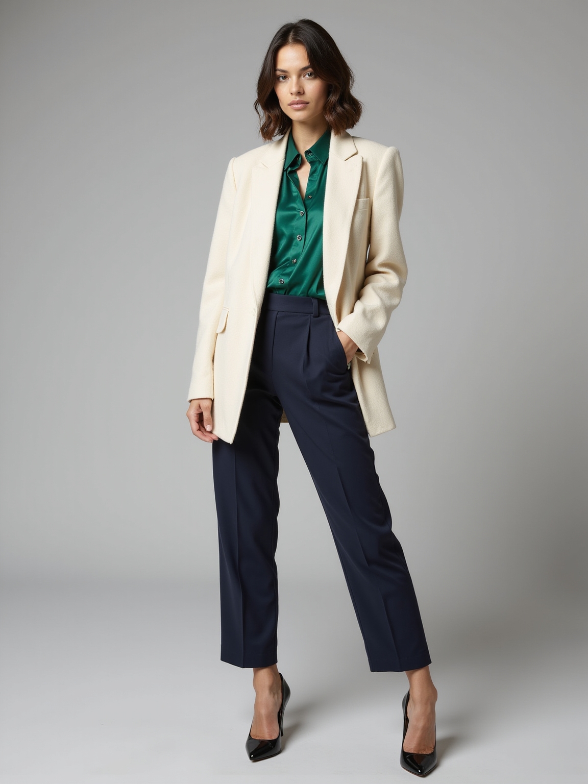 structured shoulders softened modern proportions