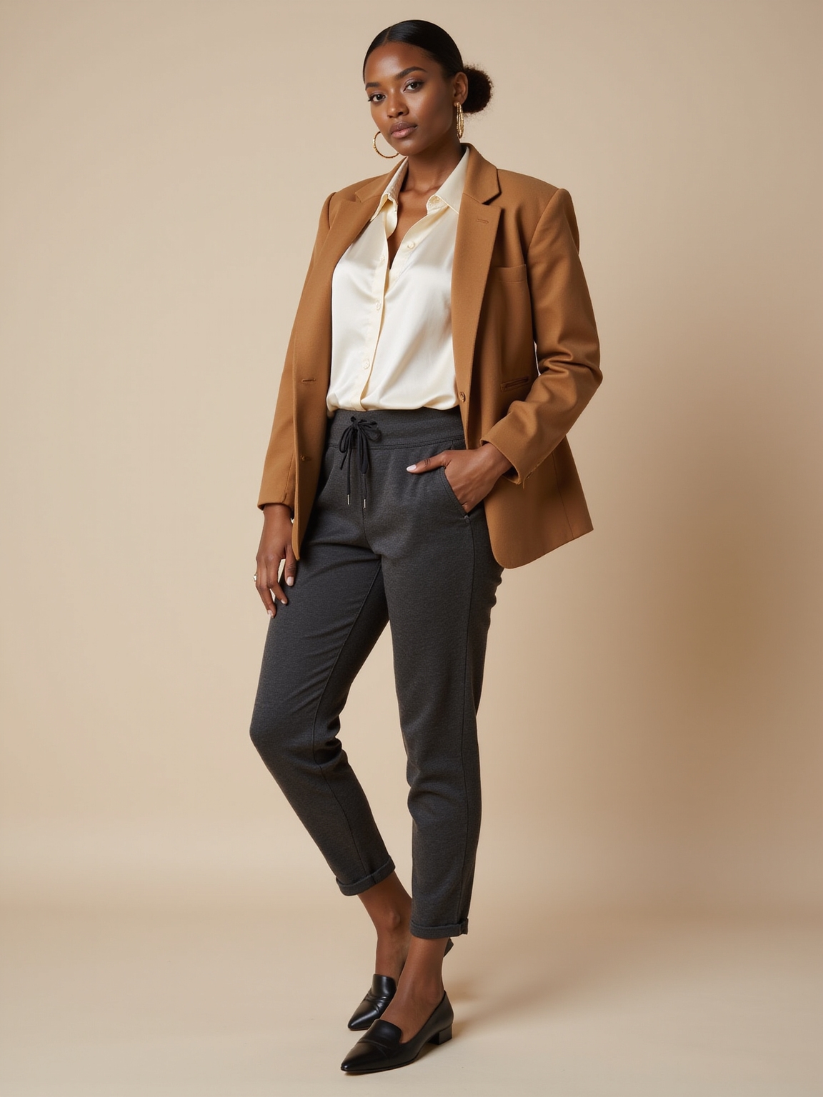 stylish sweatpants dressed up