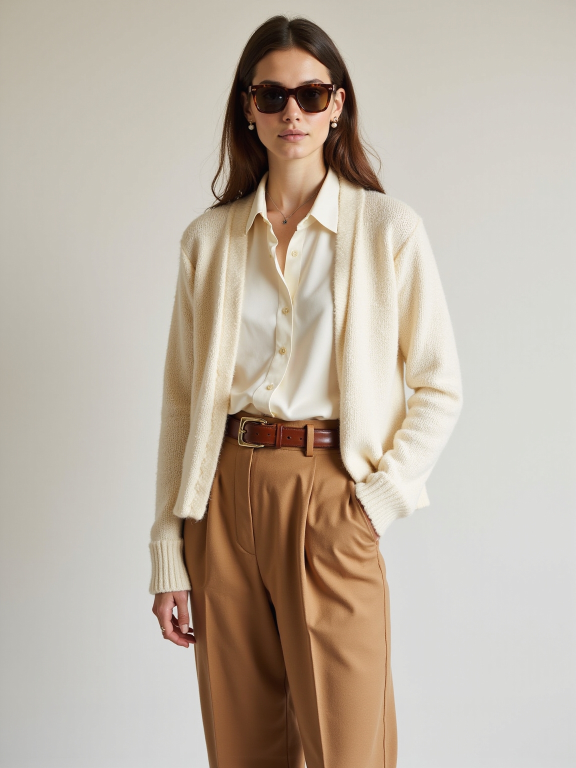 tailored blazer with silk scarf