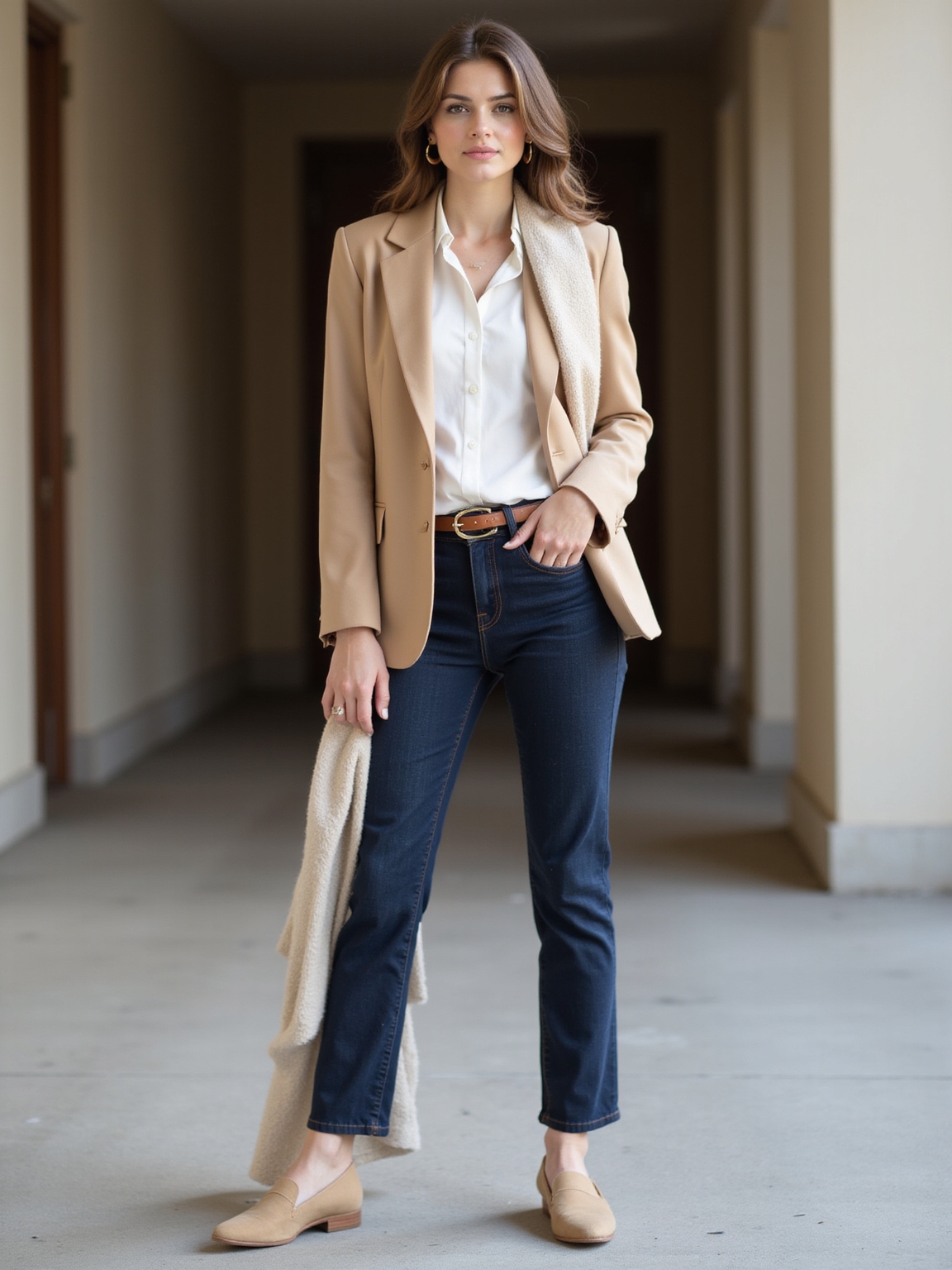 tailored dark wash presentation denim