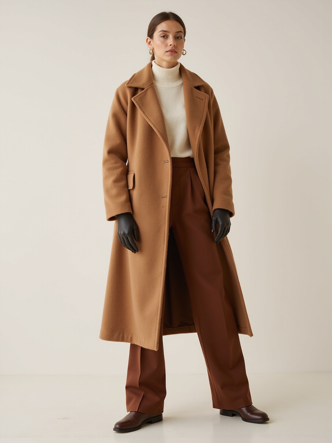 tailored long insulated woolcoat