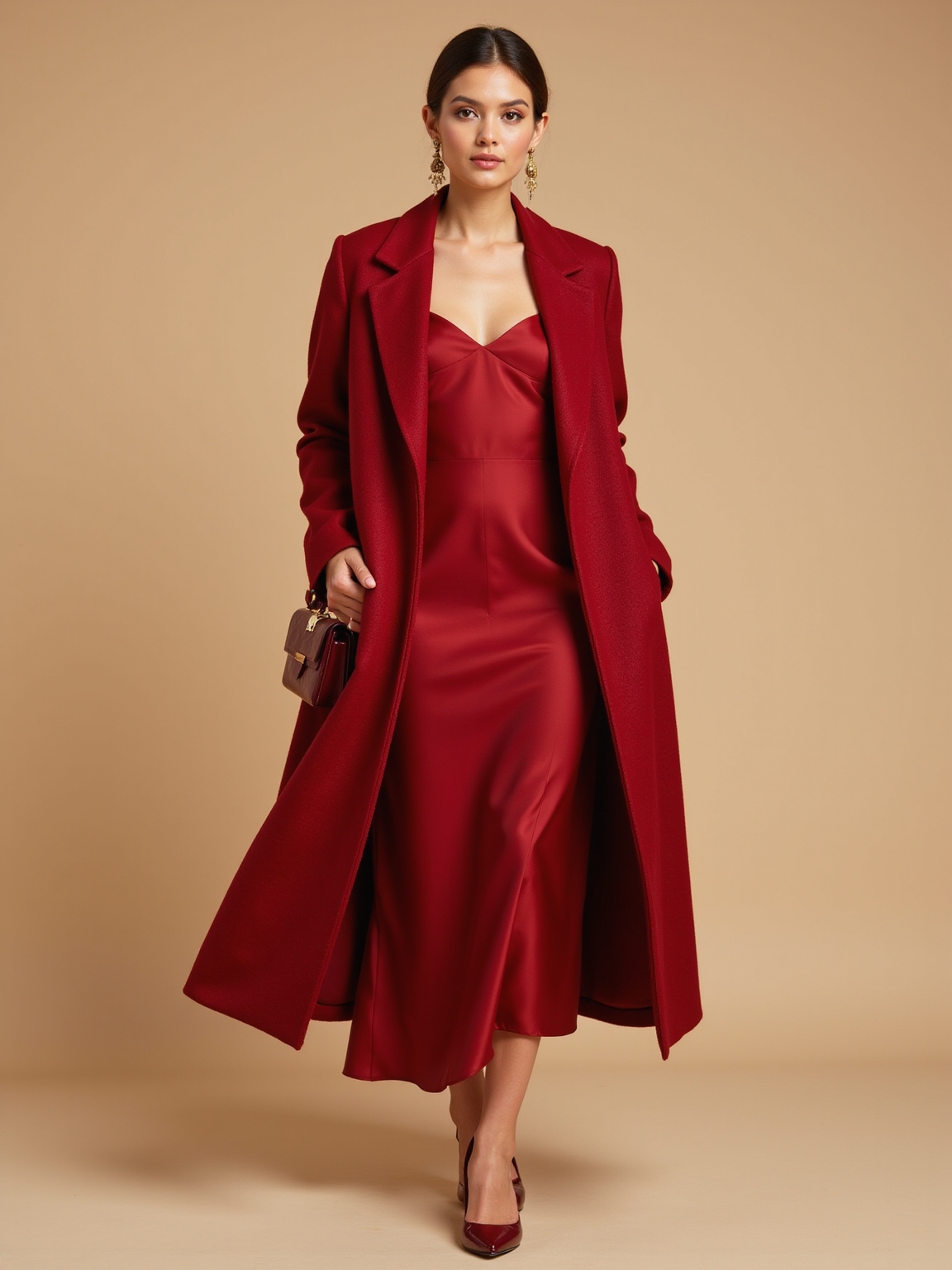 tailored luxe monochrome red
