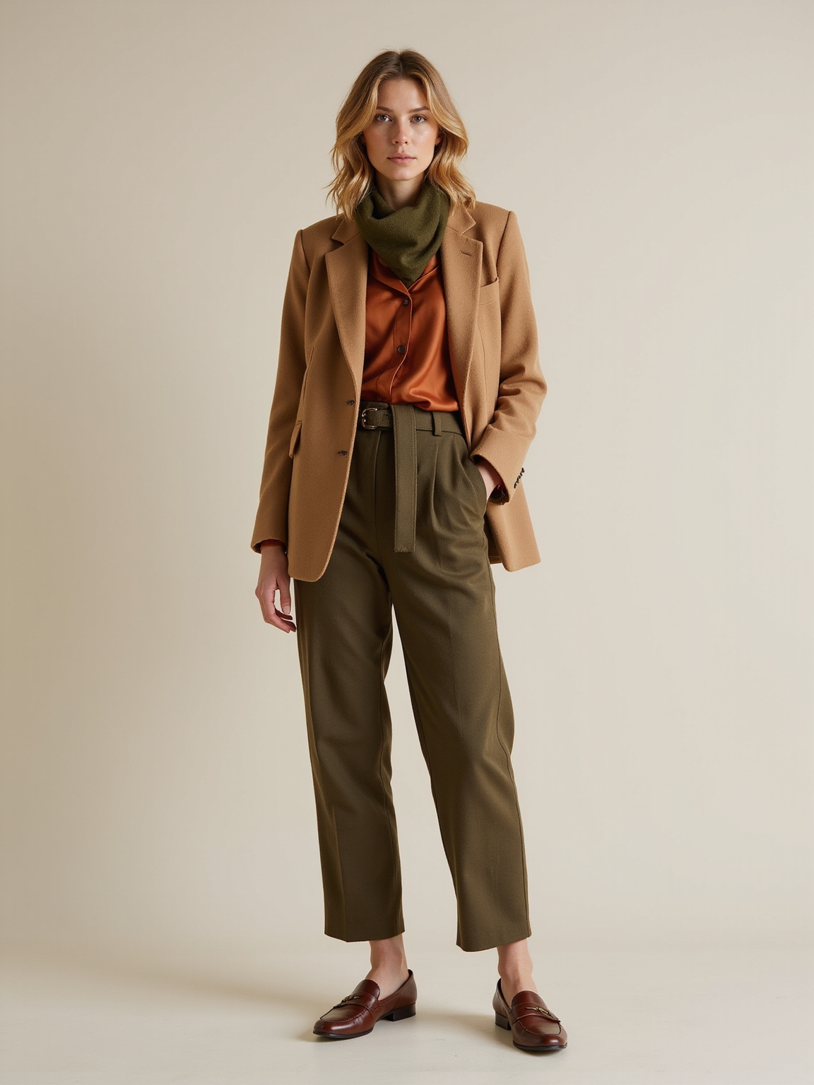 tailored neutrals textured statement accessory