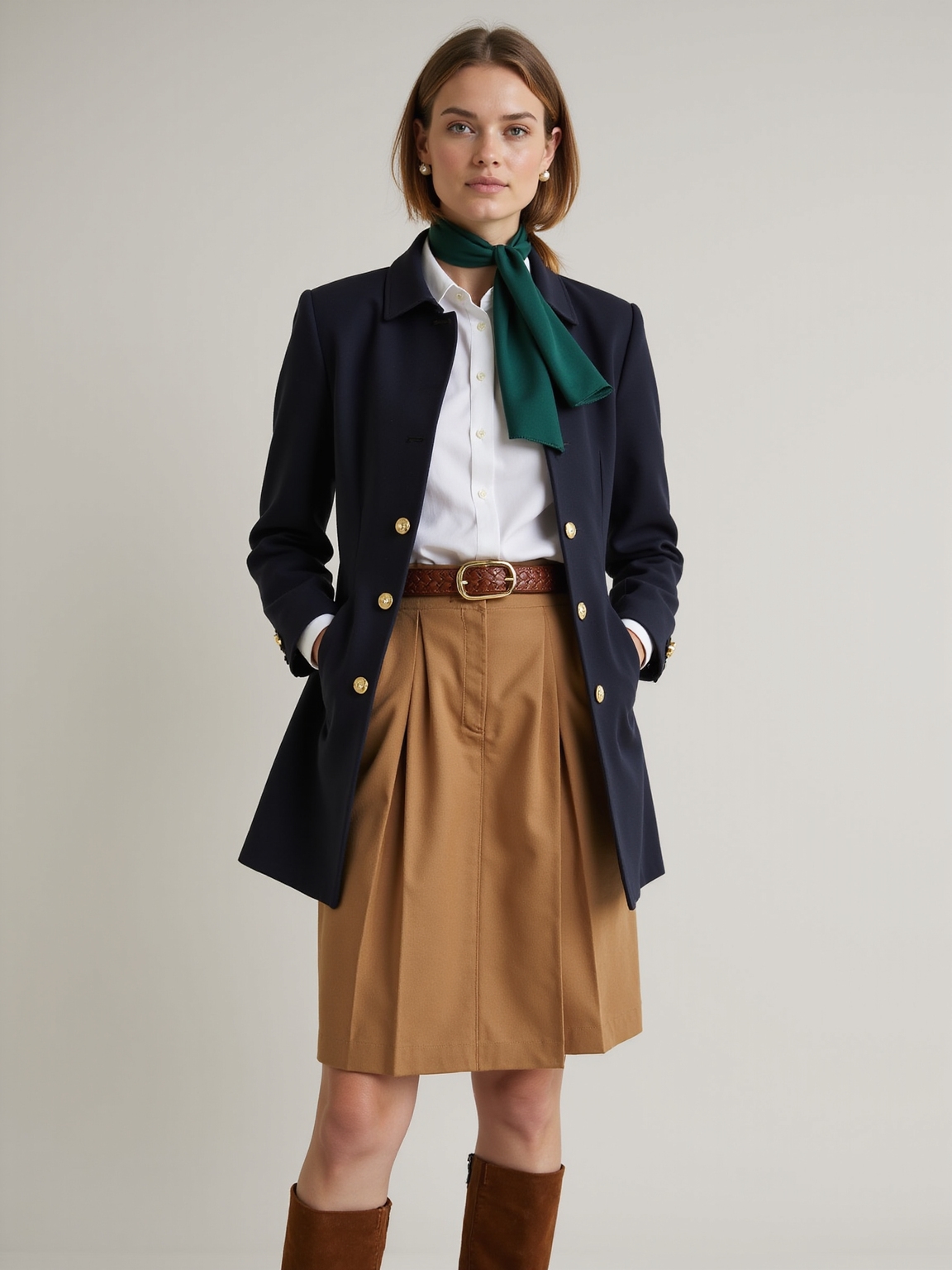 tailored neutrals with polished accents